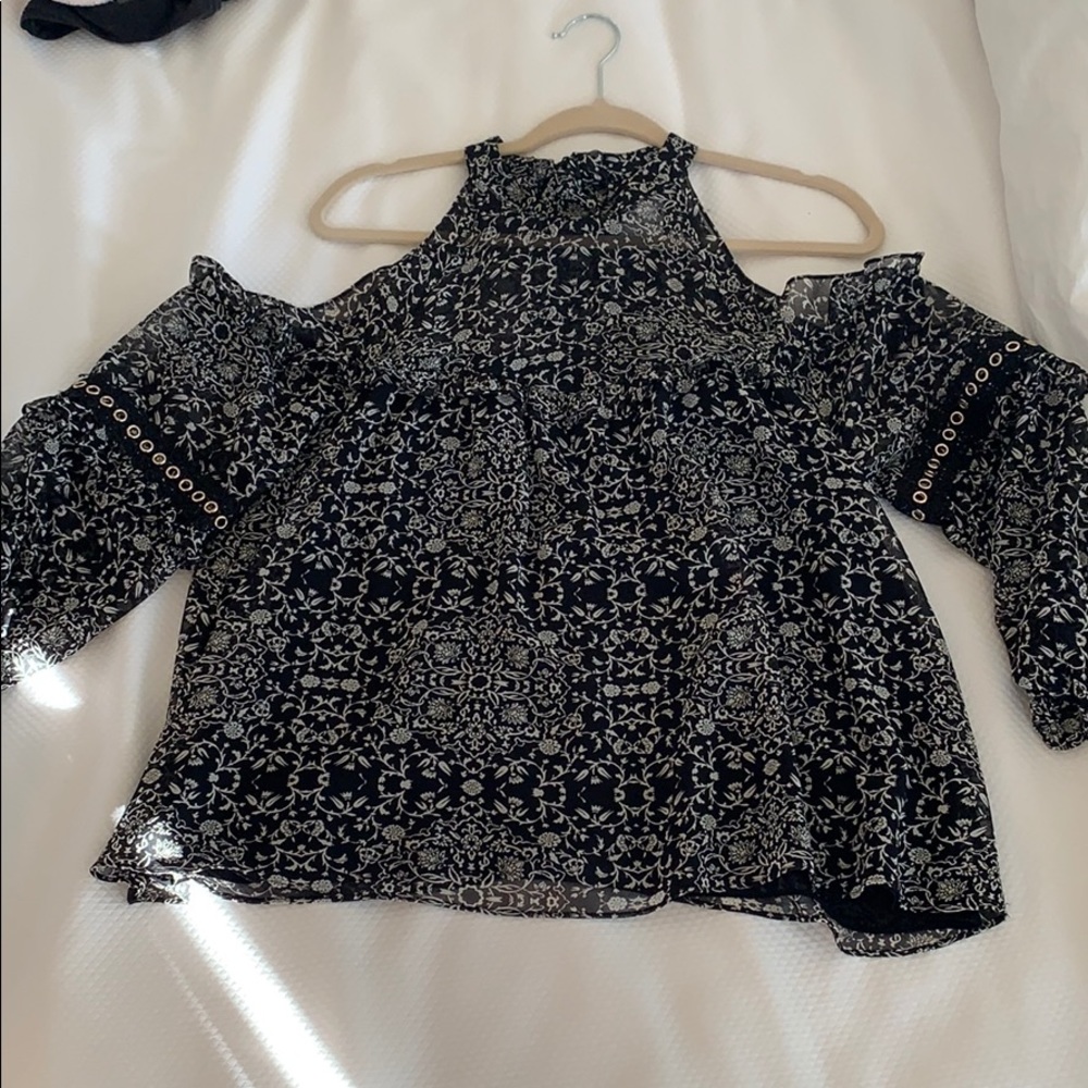 Misa Los Angeles shoulder cutout blouse